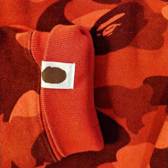 Bape Red Camo College Pullover Hoodie - Picture 5 of 16